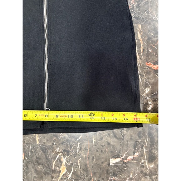 Zara Womens Black Mixed Media Bomber Jacket Mini Dress XS 4432/254/800 - Picture 8 of 10